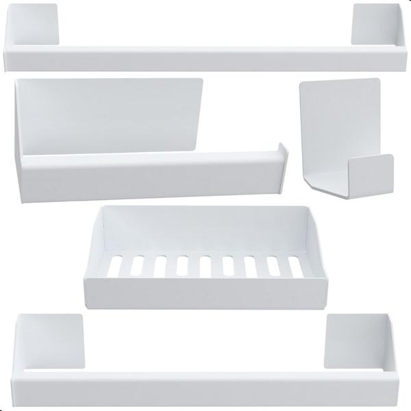 Imagem de Kit de Acessórios Para Banheiro Branco 5 Pcs Master Slim DF