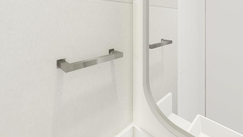 Imagem de Kit de Acessórios Para Banheiro com 4 Peças em Aço Inox Polido Linha Larissa com toalheiro duplo  Stainless
