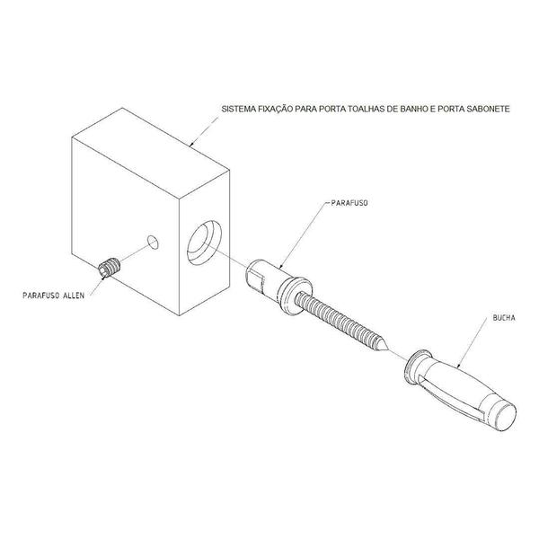 Imagem de Kit De Acessórios Para Banheiro Cromado Master Duplo 4 Peças