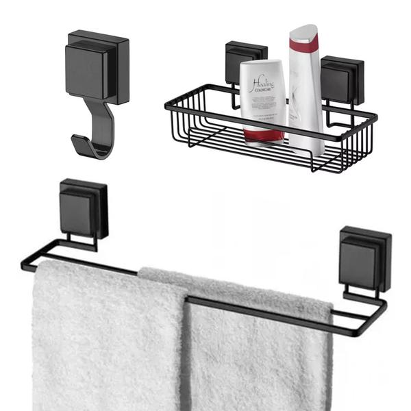 Kit De Acessórios Para Banheiro Fixação Por Ventosa - Future Imagem de Kit De Acessórios Para Banheiro Fixação Por Ventosa
