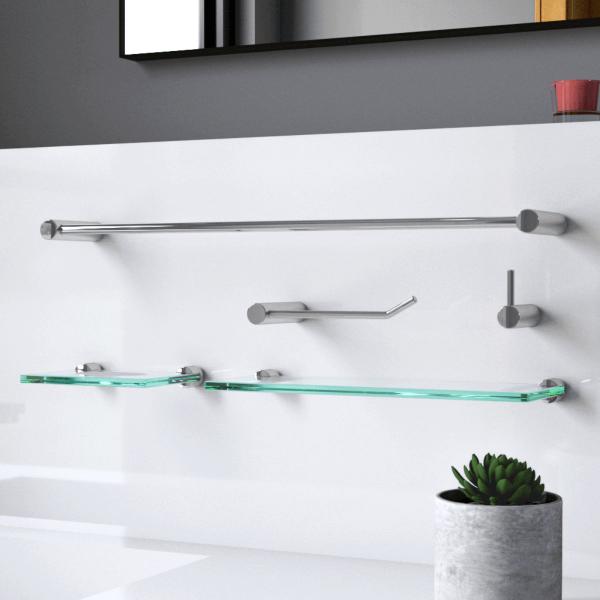 Kit De Acessórios Para Banheiro Orion 5 Peças Prata Polido 2110OR - Grego Metal Imagem de Kit De Acessórios Para Banheiro Orion 5 Peças Prata Polido 2110OR