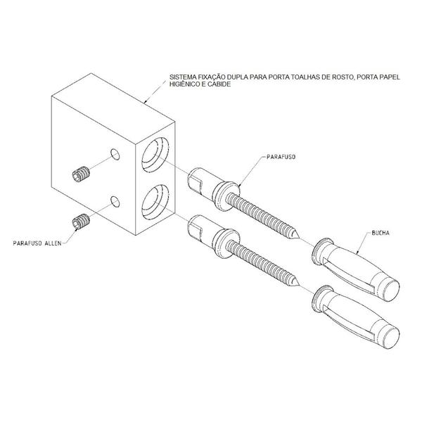 Imagem de Kit De Acessórios Para Banheiro Preto Fosco Master 3 Peças