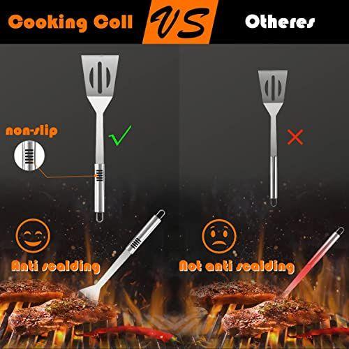 Imagem de Kit de acessórios para churrasco - 20pcs Stainless BBQ Grill Tools Set for Smoker Camping Barbecue Grilling Tools BBQ Utensil Set Outdoor Cooking Tool Set with Canvas Bag Gift for Thanksgiving Day, Natal