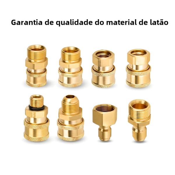 Imagem de Kit de Acoplador de Conexão Rápida 1/4" para Lavadora de Pressão - Latão