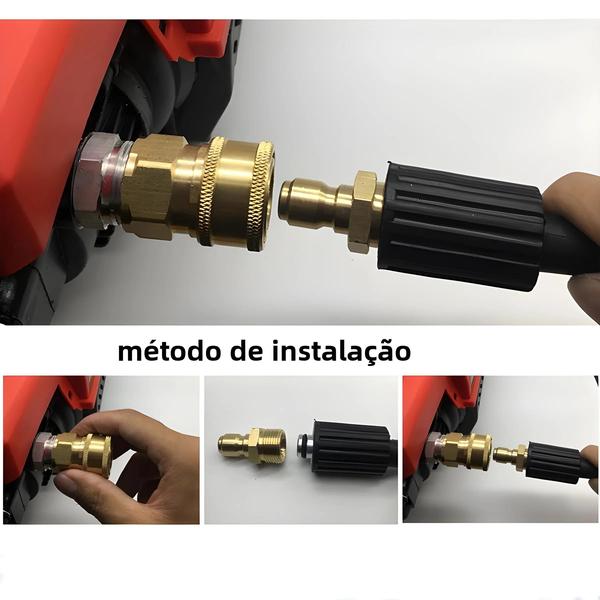 Imagem de Kit de Acoplador de Conexão Rápida 1/4" para Lavadora de Pressão - Latão