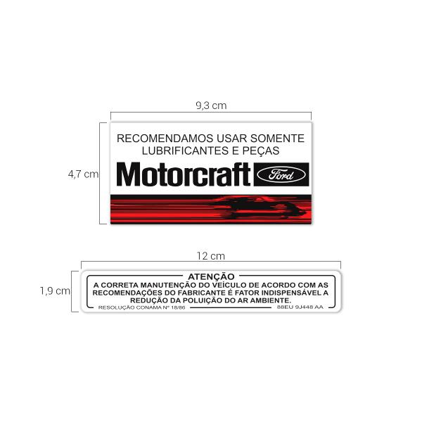 Imagem de Kit De Adesivo Motorcraft Linha Ford - Interno Cofre Motor