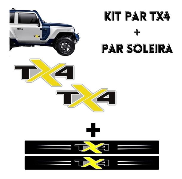 Imagem de Kit De Adesivos Tx4 Troller 2020/2021 Emblema + Par Soleira