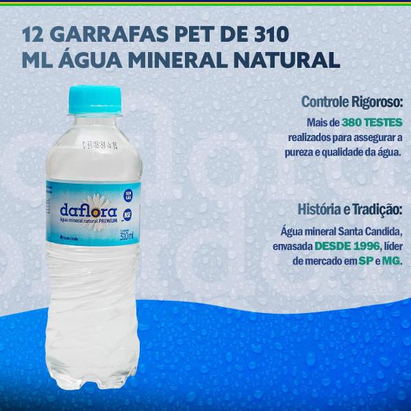 Imagem de Kit de Água Mineral Daflora Sem Gás Garrafa pet 310ml Pack com 12 unidades