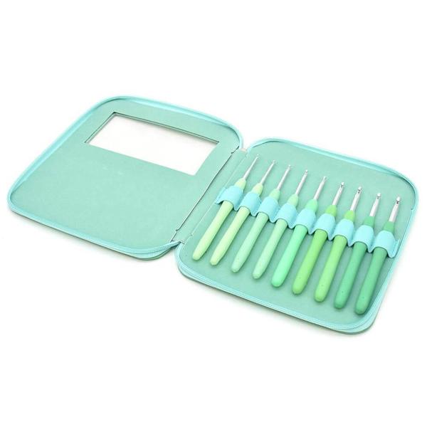 Imagem de Kit de Agulha para Crochê Soft Cabo Emborrachado - Verde Mint