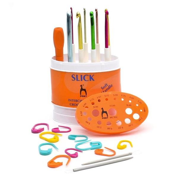 Kit de Agulhas de Crochê Intercambiáveis Pony Slick Imagem de Kit de Agulhas de Crochê Intercambiáveis Pony Slick