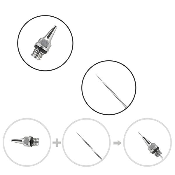 Imagem de Kit de Agulhas de Reposição para Aerógrafo (0,2mm, 0,3mm, 0,5mm)