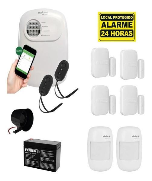 Imagem de Kit De Alarme Intelbras Com 4 Xas 4010 2 Ivp 4000 Sem Fio