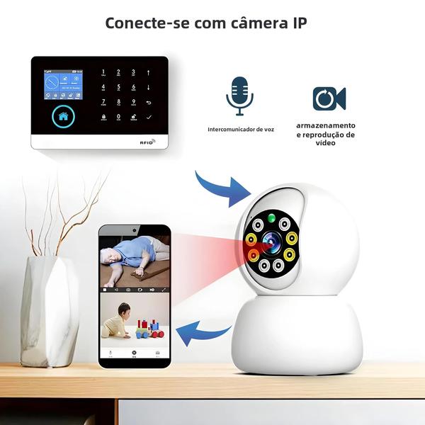 Imagem de Kit de Alarme Residencial Inteligente Tuya WiFi - Sistema Sem Fio Smart