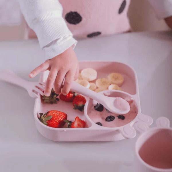 Imagem de Kit de Alimentação Infantil Silicone 4 Peças Rosa - Petit Piá