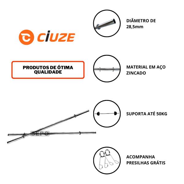 Imagem de Kit de Anilhas e Barras Musculação completo 44 Kg