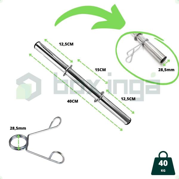 Imagem de Kit de Anilhas Emborrachadas 30 Kg + 02 Barras de 40cm + 01 Barra de 150cm