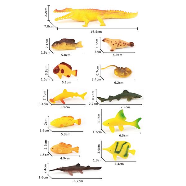 Kit de animais marinho - 1 kit 3 modelos - hm toys - 2309