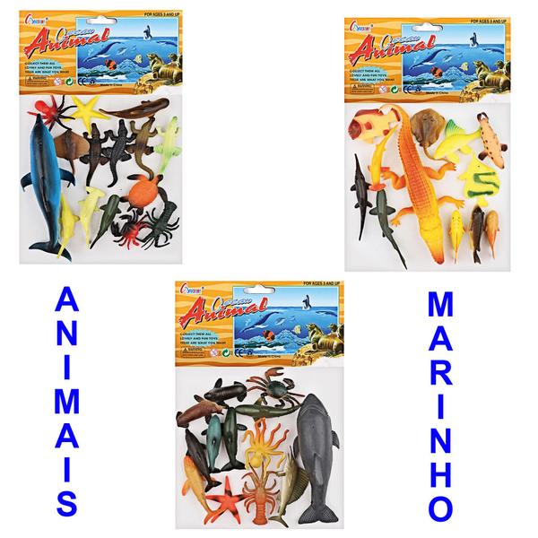 Kit de animais marinho - 1 kit 3 modelos - hm toys - 2309