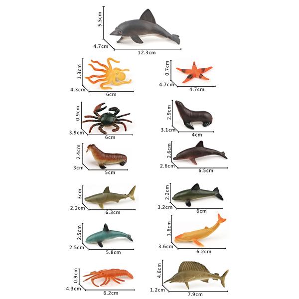 Kit de animais marinho - 1 kit 3 modelos - hm toys - 2309