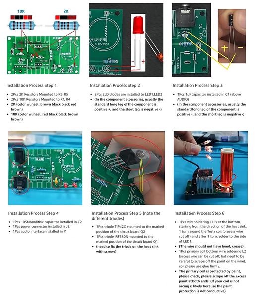 Imagem de Kit de aprendizagem WWZmDib Magical Tesla Coil com solda DIY