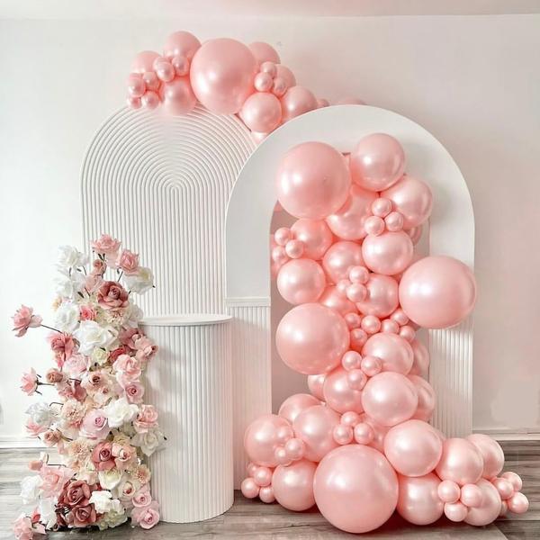 Imagem de Kit de arco de balão OTLGEUA Pearl Pink 78 unidades com tamanhos diferentes