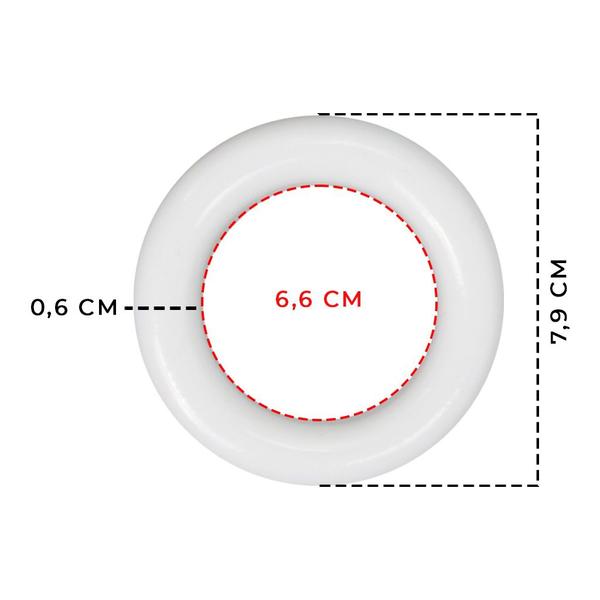 Imagem de Kit de Argolas Plásticas 79mm Brancas Para Artesanatos Madalas 30 Peças