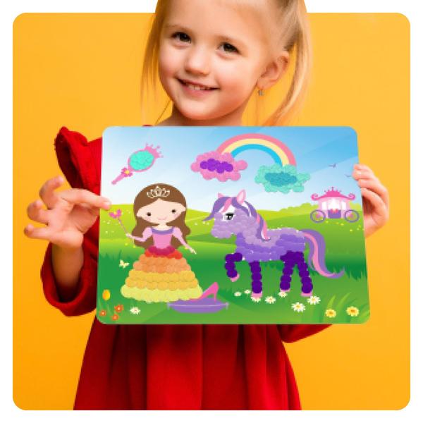 Imagem de Kit de arte adesiva Dan & Darci Princess & Unicorns, menina de 4 anos