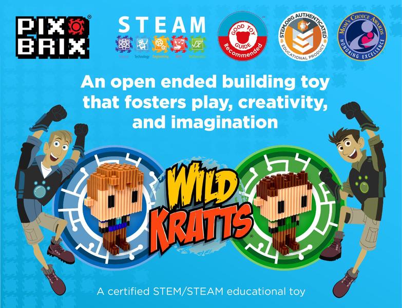 Imagem de Kit de arte Pixel Pix Brix Wild Kratts com Kratt Brothers 329 unidades