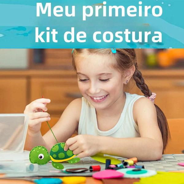 Imagem de Kit de Artesanato de Feltro para Costura Infantil - Faça Você Mesmo Animais de Pelúcia