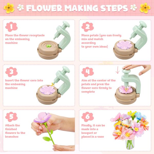 Imagem de Kit de artesanato DIY Toy Toyly Flower Market com buquê de flores em tecido