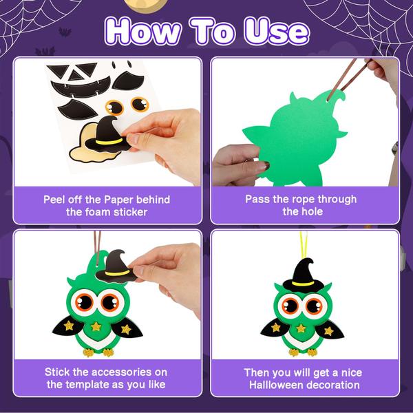 Kit de artesanato Fennoral Halloween com adesivos de espuma para crianças de 12 anos Imagem de Kit de artesanato Fennoral Halloween com adesivos de espuma para crianças de 12 anos