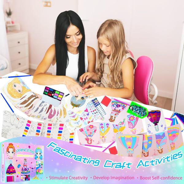 Imagem de Kit de artesanato FJBICODA 30 Paper Activities Princess Girls de 5 a 12 anos