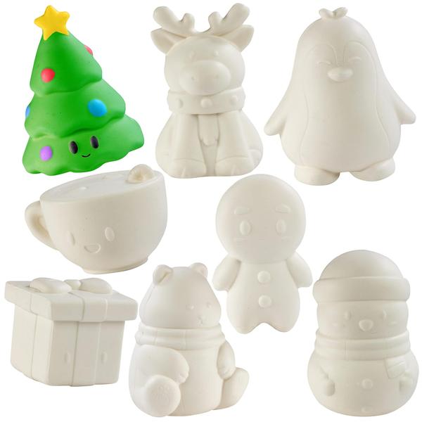 Imagem de Kit de artesanato Jumbo Squishies SCS Direct para festa de Natal, 8 unidades