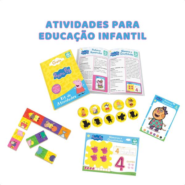 Imagem de Kit de Atividade Jogo da Memória Pintura Dominó Peppa Pig Brinquedo Educação Infantil Lógica Presente - Nig 0527