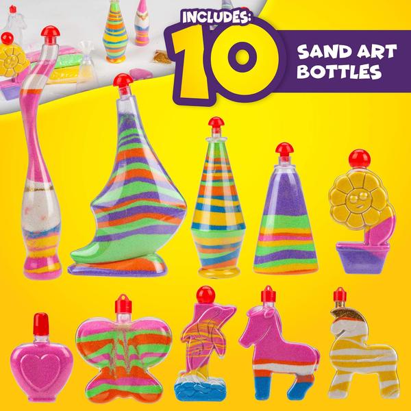 Imagem de Kit de atividades de arte em areia Creative Kids com 10 garrafas e areia