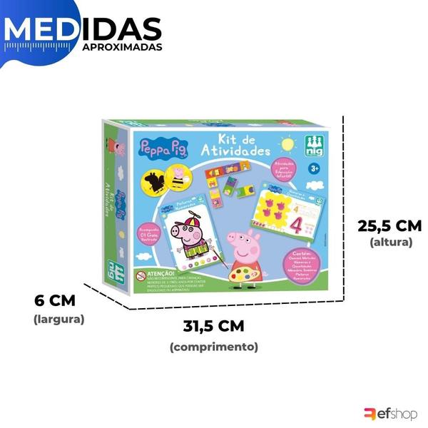 Kit de Atividades Educativo Peppa Pig Infantil Pintura Memória Dominó - Nig Brinquedos Imagem de Kit de Atividades Educativo Peppa Pig Infantil Pintura Memória Dominó