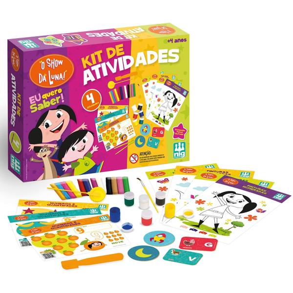 Kit De Atividades O Show Da Luna 4 Em 1 Pedagógico Educativo - Nig Brinquedos Imagem de Kit De Atividades O Show Da Luna 4 Em 1 Pedagógico Educativo - Nig Brinquedos