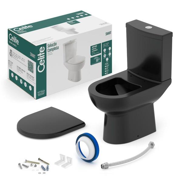 Kit de Bacia com Caixa Acoplada com Assento Termofixo e Itens de Instalação Smart Celite Imagem de Kit de Bacia com Caixa Acoplada com Assento Termofixo e Itens de Instalação Smart Celite