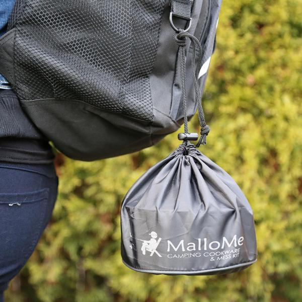 Imagem de Kit de bagunça de utensílios de cozinha MallOme 1L para mochila e acampamento, 10 peças