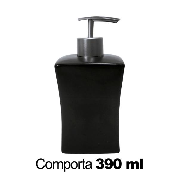 Imagem de Kit De Banheiro Lavabo Basico Premium Com 3 Peças Em Cerâmica Fina Preta Resistente Unissex