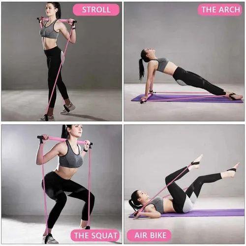 Kit de barra de Pilates Yoga Fitness com faixa de resistência - Lightbek Official Store Imagem de Kit de barra de Pilates Yoga Fitness com faixa de resistência