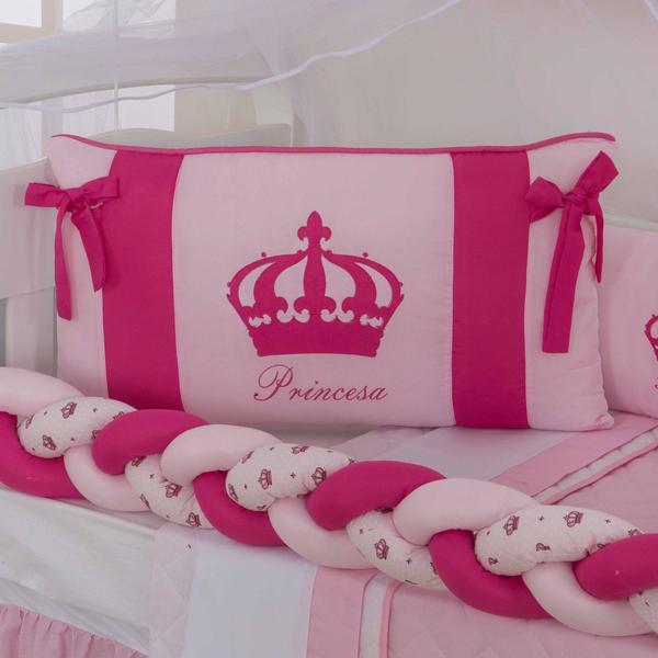 Imagem de Kit de berco masculino e feminino nuvem de amor principe e princesa com 12 pçs com saia e protetor