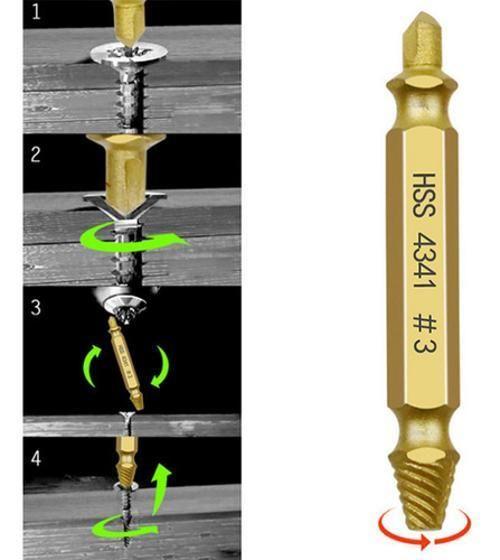 Imagem de Kit De Bits Extratores De Parafusos Danificados Com 6 Peças