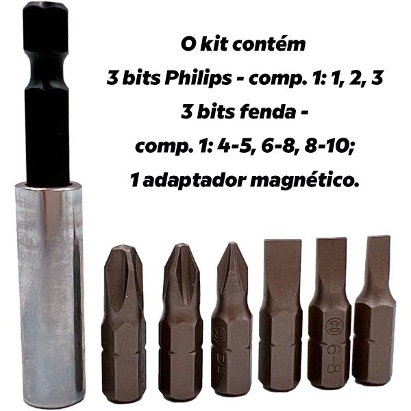 Imagem de Kit De Bits Fenda/philips C/ 7 Peças Skil