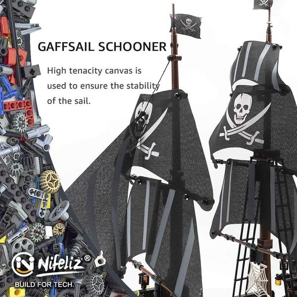 Imagem de Kit de blocos de construção Nifeliz Black Hawk Pirates Ship Model