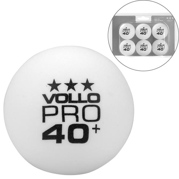 Kit De Bola De TÊNis De Mesa Ping Pong Branca 3 Estrelas 6 Unidades Vollo - VOLLO SPORTS Imagem de Kit De Bola De TÊNis De Mesa Ping Pong Branca 3 Estrelas 6 Unidades Vollo