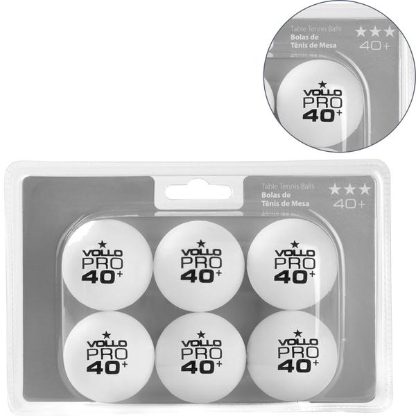 Kit De Bola De TÊNis De Mesa Ping Pong Branca 3 Estrelas 6 Unidades Vollo - VOLLO SPORTS Imagem de Kit De Bola De TÊNis De Mesa Ping Pong Branca 3 Estrelas 6 Unidades Vollo