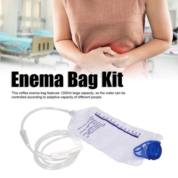 Imagem de Kit de bolsa de enema Haofy, PVC reutilizável de 1200 ml para viagens domésticas