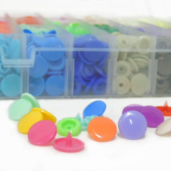 Imagem de Kit de Botões De Pressão Redondo Coloridos Tic Tac Sortidos Box Com 360 Botões 24 Cores - Westpress