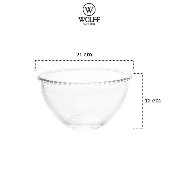 Imagem de Kit De Bowls Tigelas De Cristal Pearl 14cm Com Saladeira Grande 21cm